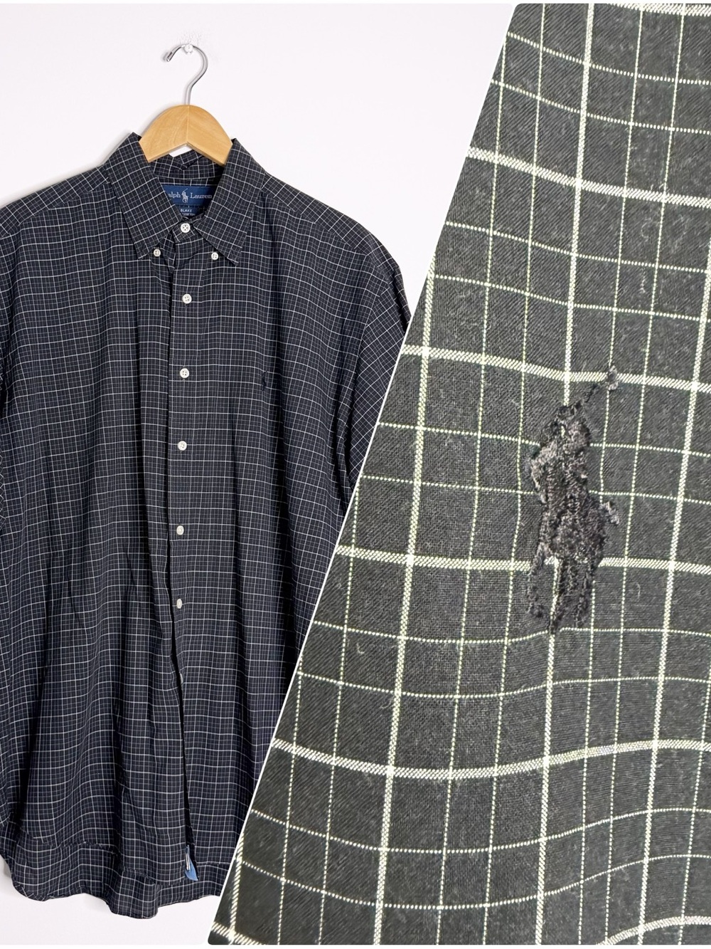 Ralph Lauren Blake Plaid Short Sleeve Button-Up Shirt Size Large